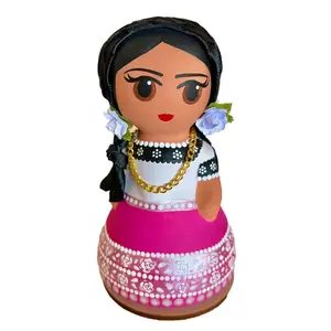 Mexican Handmade Clay Folklore Figurines- Campeche
