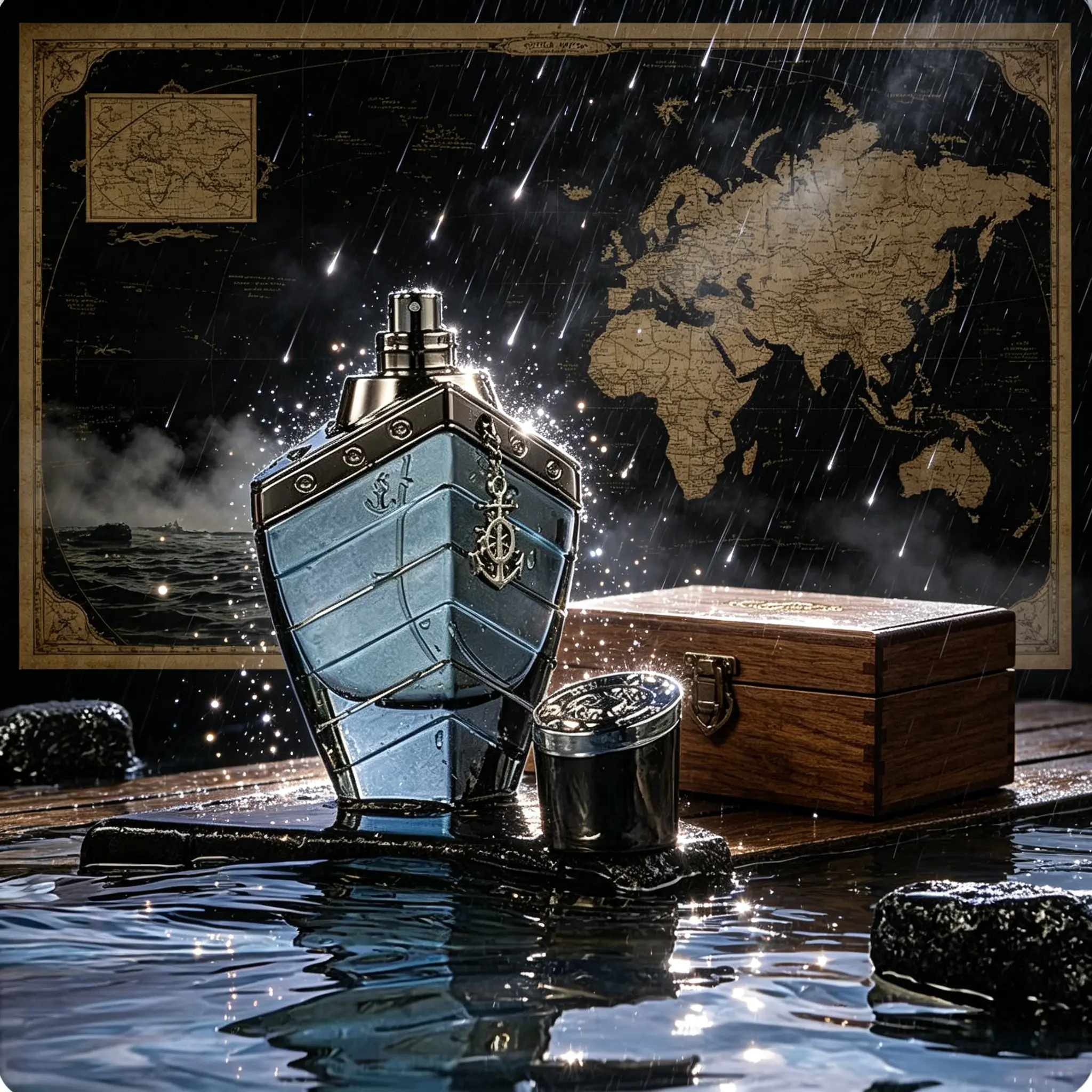 Nautical Ship Men's Cologne, Intense Signature Cologne with a Distinct Woody Aroma and Oceanic Notes, Long-Lasting Fragrance in Anchor-Embossed Bottle