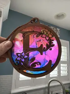 Monogram Letter E Suncatcher for Sunny Window