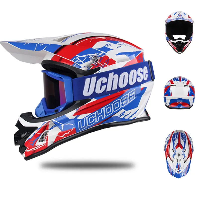 Full Face Dirt Bike Helmet for Off-Road Riding - Lightweight MX Motocross Helmet with Sun Visor - DOT Approved for Trail & Adventure Motorcycles, Full Face Helmet