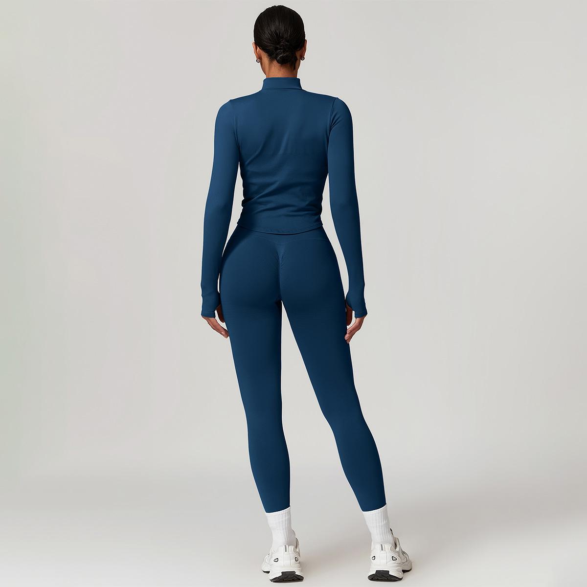 MASKERT Women's Seamless Tight Fitting Top & Pants Set High Elasticity for Running Sports Yoga Comfortable Skin Friendly