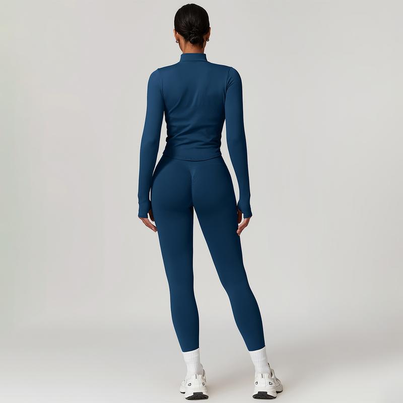 MASKERT Women's Seamless Tight Fitting Top & Pants Set High Elasticity for Running Sports Yoga Comfortable Skin Friendly