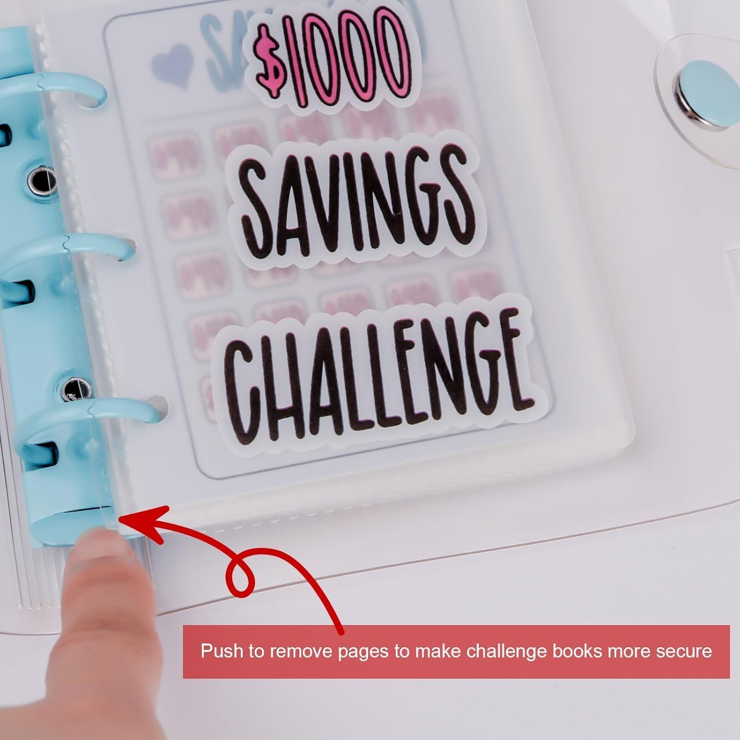 $1000 Mini Money Saving Binder Reusable Cash Envelope System – 2026 Budget Binder, Transparent PVC Pockets, Portable Budget Binder for Money Saving & Cash Stuffing, Perfect Finance Planner & Gift Flexible Durable Organizer