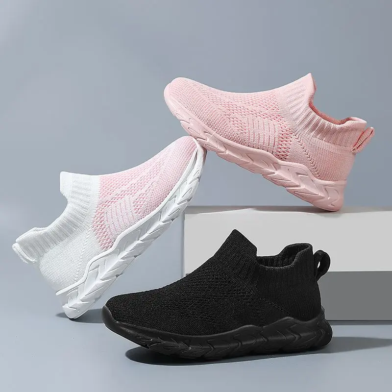 Kids' Breathable Mesh Slip-On Sneakers, Casual Low Top Athletic Shoes with Flexible Soft Sole for Boys & Girls Ages 3-14, Perfect for the Playground, Casual Breathable Shoes
