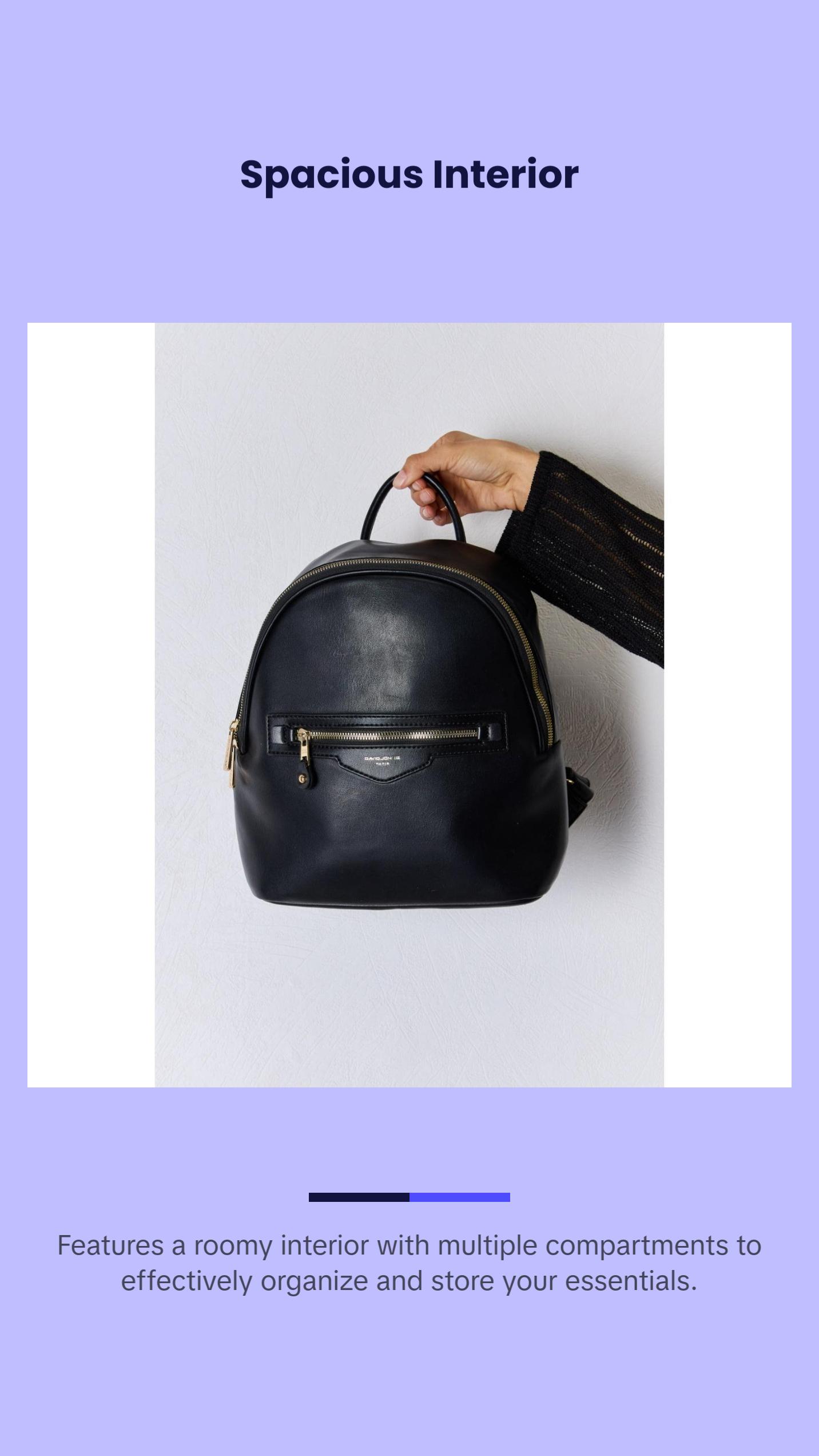 David Jones PU Leather Backpack