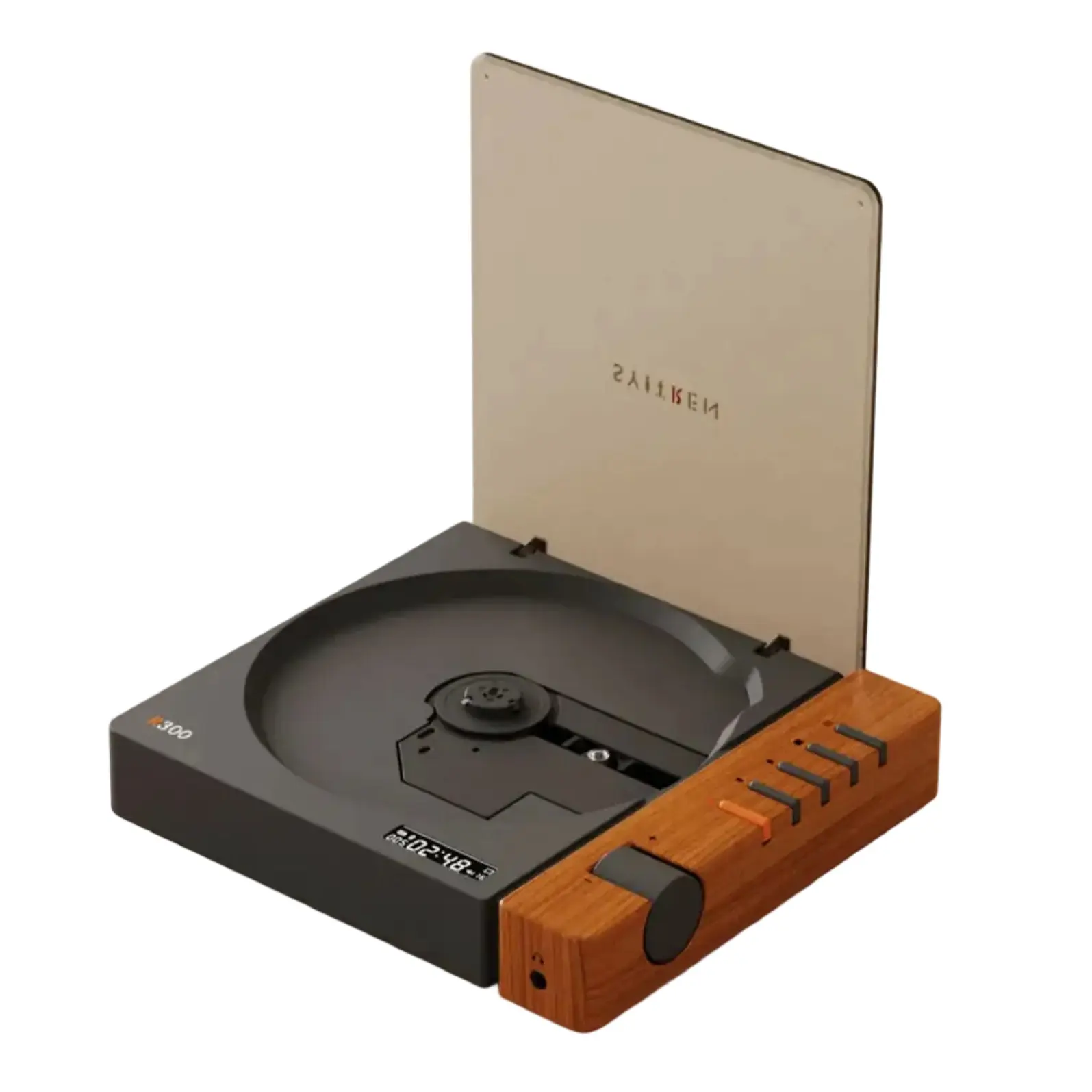 Syitren R300 Portable Wireless Bluetooth CD Player - Plastic Rechargeable Audio Device with USB Connectivity