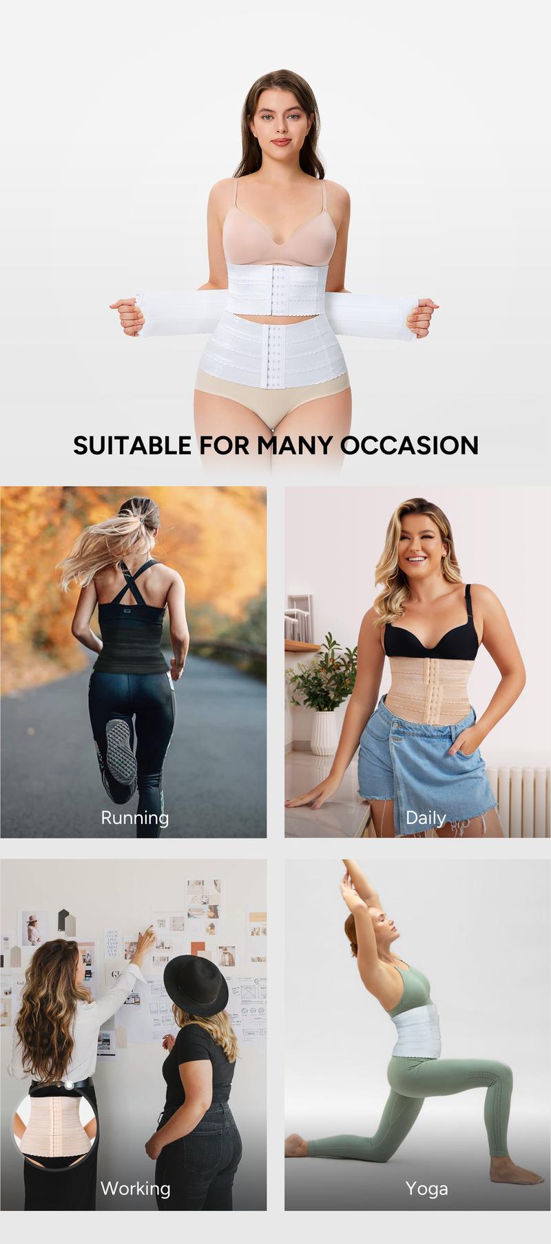 Nebility Women's Breathable Sports Belt Shapewear - Double Waist Band, Basic Comfort Compression with Tummy Tuck, Minimalist Fit Adjustable Waistband Body Shaping Set Nebility Women's Breathable Sports Belt Shapewear - Double Waist Band, Basic Comfort Compression with Tummy Tuck, Minimalist Fit Adjustable Waistband Body Shaping Set