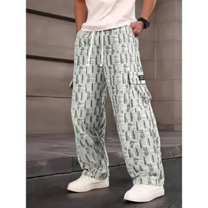 Men's Casual Linen and Cotton Pants, Lightweight Loose Fit, Casual Slant Pocket, Perfect for Beach, Yoga, Wide Leg Design for Comfortable Wear