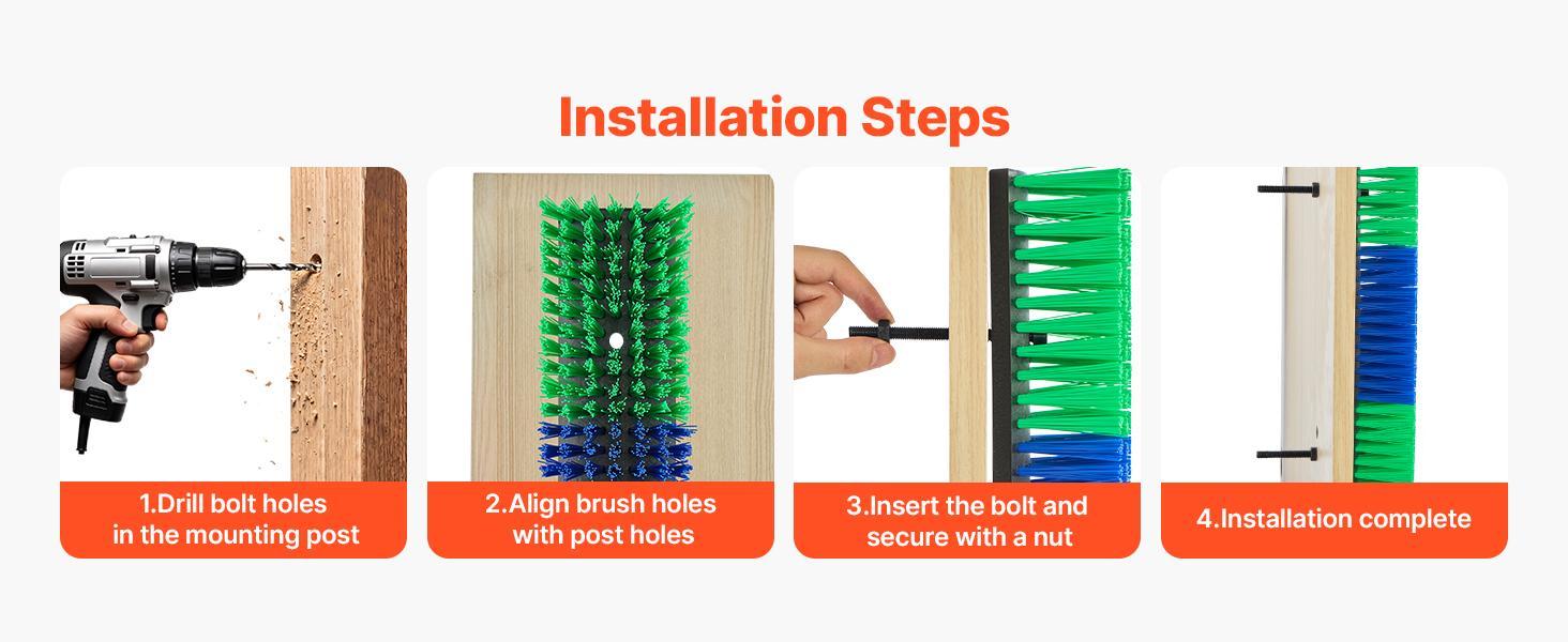 VEVOR Functional PBT Plastic Livestock Scratching Brush Set, 4PCS Adjustable Height Goat Scratcher Posts with 16 Screws, 16.9"x3.9" Large Animal Itching Relief Grooming Tools (Green & Blue)#BackToSchool VEVOR Functional PBT Plastic Livestock Scratching Brush Set, 4PCS Adjustable Height Goat Scratcher Posts with 16 Screws, 16.9"x3.9" Large Animal Itching Relief Grooming Tools (Green & Blue)#BackToSchool