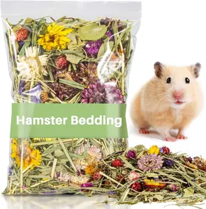 Sukh 150G Hamster Bedding - Flowers & Herbs Odor Control Dwarf Gerbil Robo Katy Habitat Decor Hamster Forage Gerbils Mice Lemmings Degus or Other Small-Sized Pets