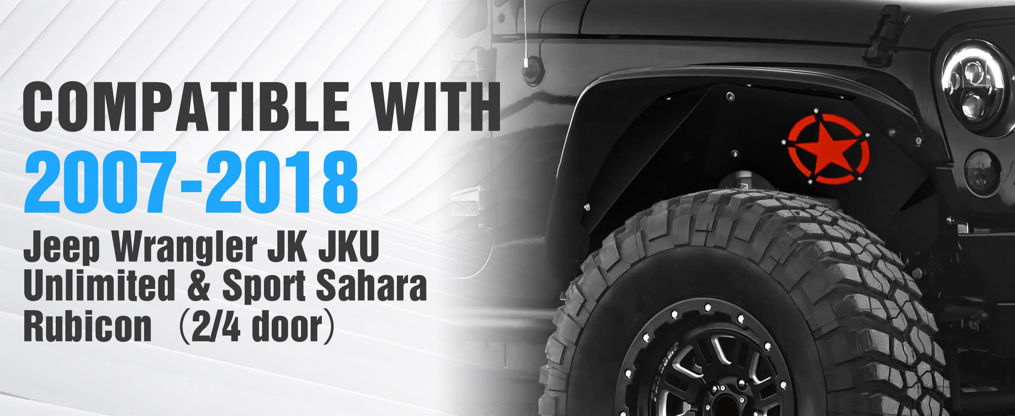 Yzona Fender Wells for 2007-2018 Jeep Wrangler JK & JKU Unlimited 2/4 Doors (2 PCS)