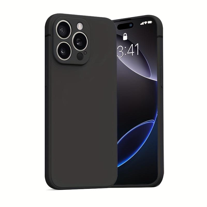 for iPhone17 16 15 14 13 12 11 Pro Max 14 15 16Plus 13 Series Shockproof Straight Edge Solid Color Simple TPU Protection Soft Shell