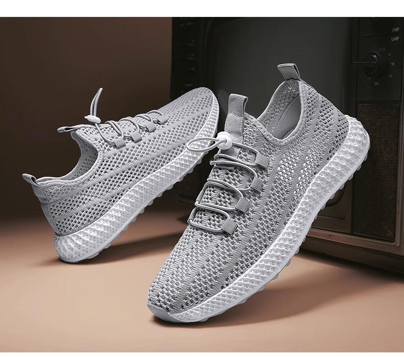 Summer New Trendy Fashion Mesh Breathable Shock-Absorbing Solid Color Hollow Red Bottom Running Kicks Casual Men's Sports Shoes Runner