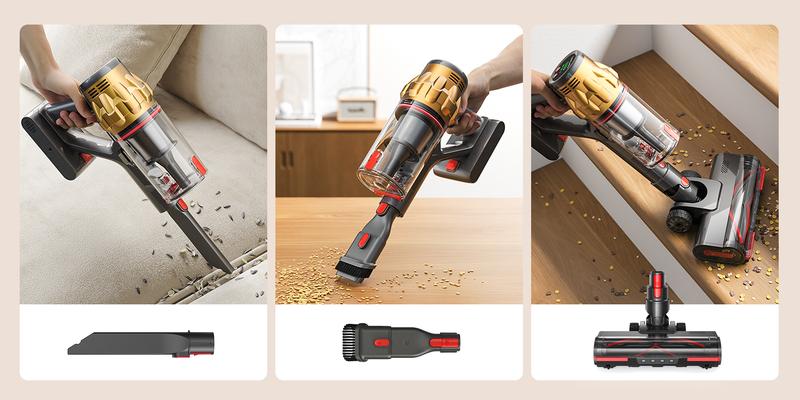 [Home Essential] Cordless Stick Vacuum Cleaner with 55Kpa Suction, Anti - Tangle Brush and Upgraded Green Light, Ideal for Home Cleaning