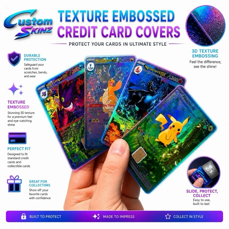 Embossed Holographic Debit/Credit Card Decal Small Chip Only