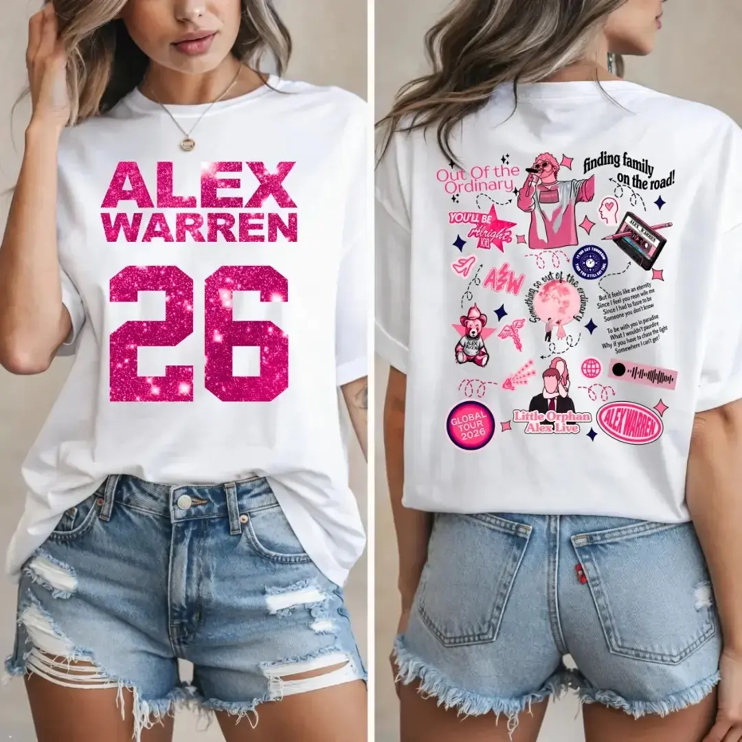 Alex Warren Tour 2026 Shirt, Concert Fan Graphic Tee, Top Womenswear, Cute Music Lover Merch Gift, Unisex Soft Cotton Trendy Apparel