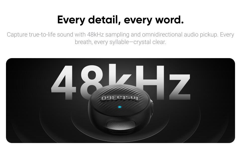 Insta360 Mic Air Transmitter 7.9g Ultralight Wireless Microphone Noise Cancelling for Vlog & Streaming Compatible with X5 X4 Ace Pro 2