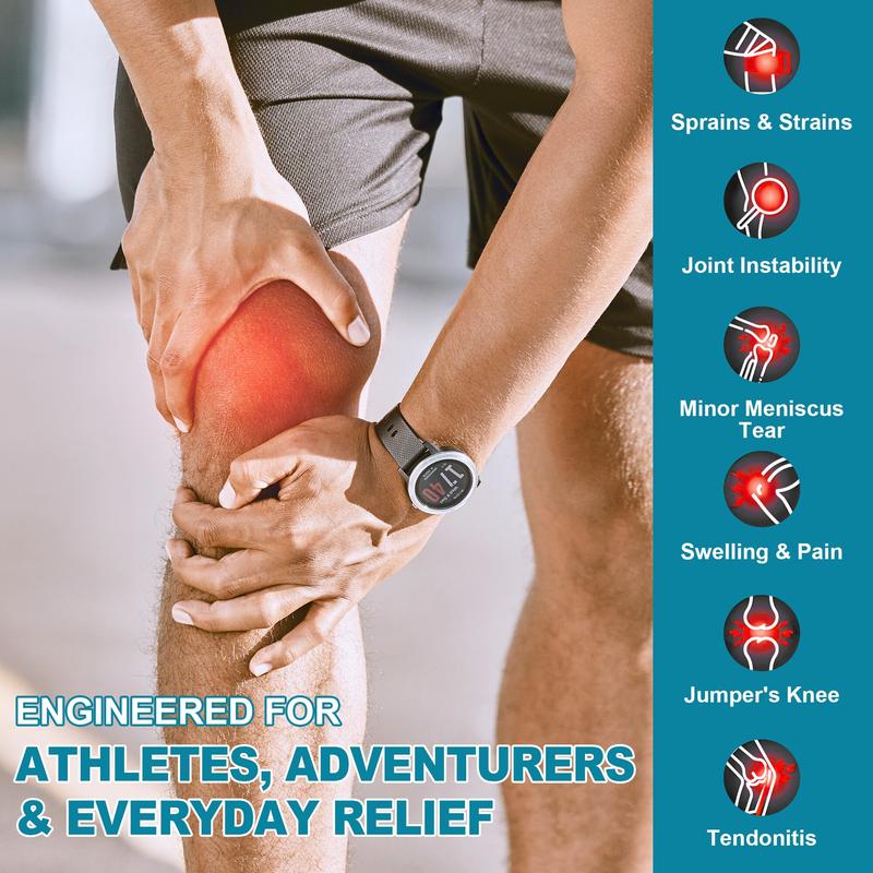 Arthritis Adjustable Compression Knee Support Sleeve with Extra Elastic Strap for Custom Fit & Enhanced Stability Breathable Black 2-in-1 Dual Support Pack（one piece）