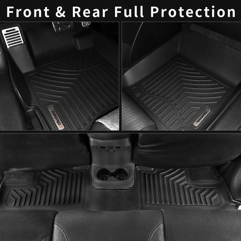 OEDRO Floor Mats Fit for Toyota Tundra 2025-2022 Double Cab, TPE All Weather Tundra Floor Liners Custom Fit 1st & 2nd Row Car Mats