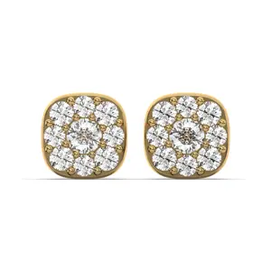 Men's VVS VVS Lab Diamond Gold Cluster Stud Earrings