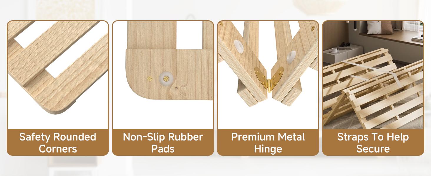Lilypelle Foldable Solid Pine Wood Tatami Bed Frame, Japanese Tatami Bed Frame Slatted Bed, Beds Plate for Japanese Floor Futon Mattress, Guest Tatami Mat Floor Sleep Bedding
