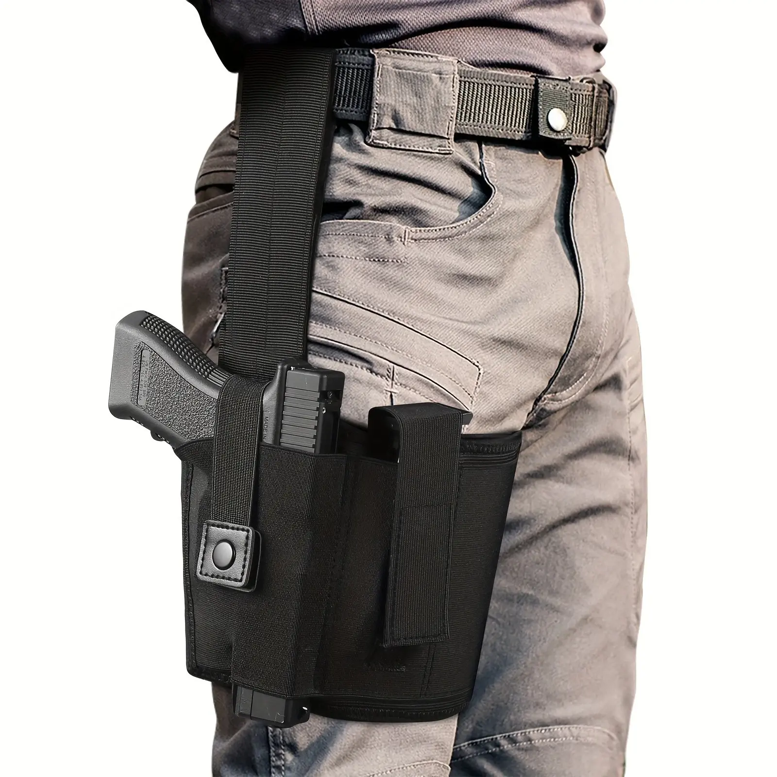 Tactical Drop Leg Thigh Holster - Right-Hand Design with Adjustable Straps, Universal Fit for Men, Tactical Accessories for Hunting