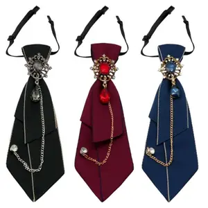 3 Pack Adjustable Ties for Women Men,Vintage Womens Tie with Crystal,Pre-Tied Neck Tie for Women Girls Party School Work Casual,Ideal Gift for Halloween Christmas Father's Day
