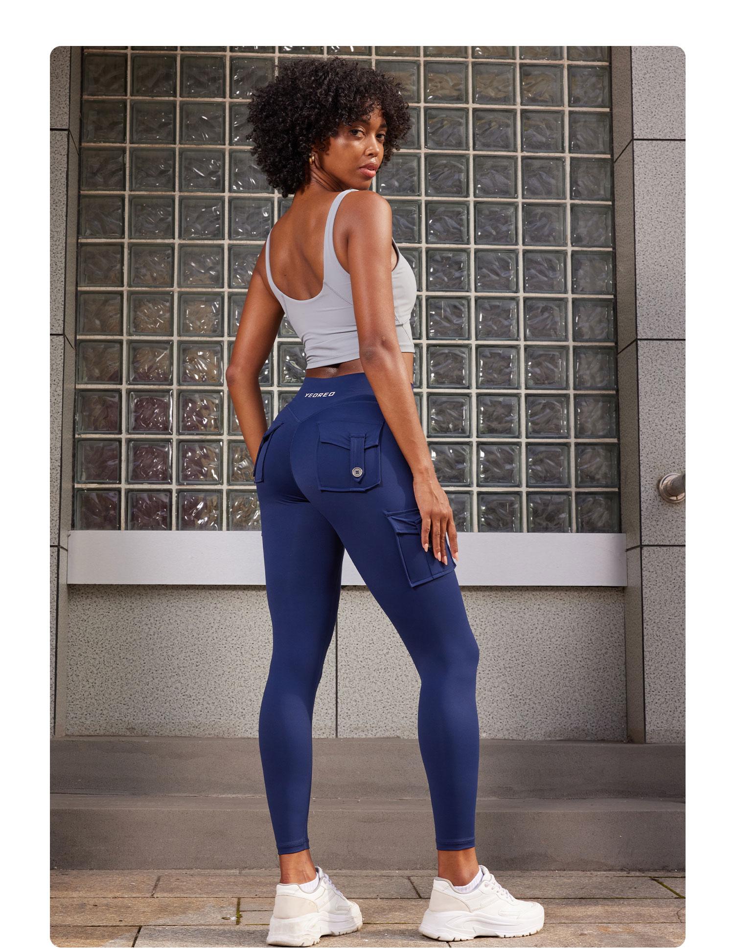 YEOREO CoreFlex High Waisted Cargo Leggings Seamless Scrunch Butt Lifting Tummy Control Shaping Training Yoga Gym Fitness Tights