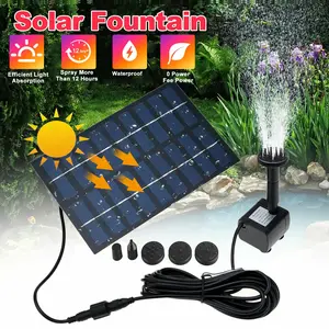 Solar Powered Bird Bath Fountains Pump Kit-Automatic Fountain Water Pump W/ 5 Nozzle,Outdoor Garden Pond Fish Tank Decoration,Drip Irrigation System