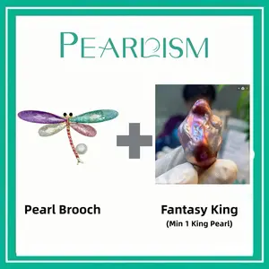 【Adee】Dragonfly Brooch +  Fantasy King pearl (Min 1 king Pearl) [Open in live]｜Freshwater Mix Color Baroque Pearl