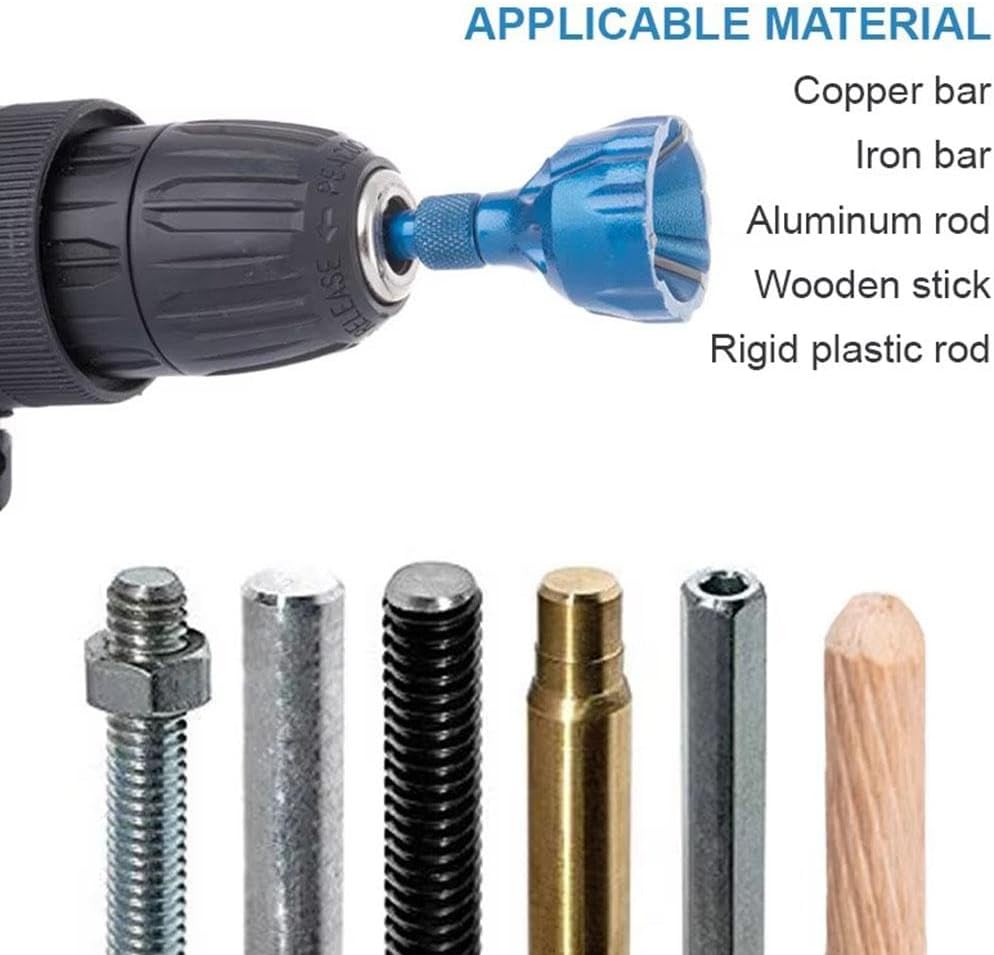 VAYWET Deburring External Chamfer Tool with Tungsten Carbide Blade, Deburring Drill Bit Attachment, Remove Burrs for Copper Steel Aluminum, Bolt Thread Repair Tool Quick Release 1/4" Hex Shank 1/8"-3/4" (3mm-19mm)  uitable for Drill Drivers Hardware Tools