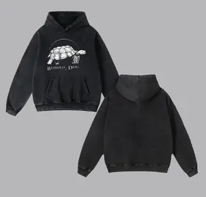 Elden Ring Vintage Washed Hoodie - Behold Dog Pope Turtle, Gothic Aesthetic Gaming Outfit Gym Pump Cover, Funny Men Casual Hip Hop Streetwear