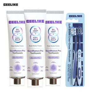 CEELIKE Oral Care Kit - 3 Tubes GumRestore Pro Toothpaste + 1 Toothbrush, Cleansing Self Care Products for Maintaining Oral Health