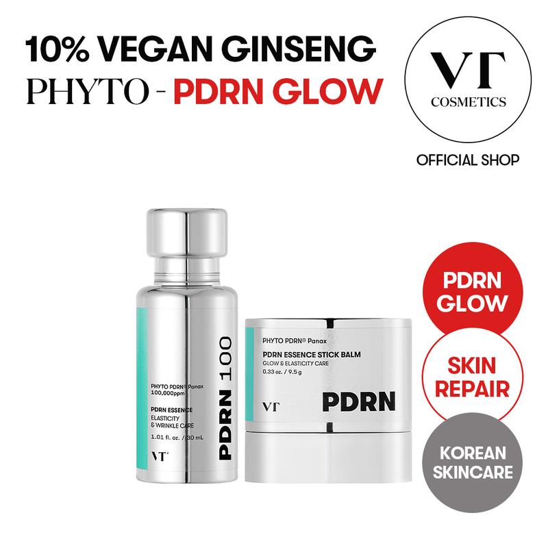 [VT Official] VT PDRN Balm & Essence | Korean Anti-Aging PDRN Glow Bundle, VT Vegan PDRN glow, Korean Skincare, Light-Weight & High Absorption PDRN, 100,000 PPM Vegan Ginseng Phyto-PDRN, Skin Barrier & Sensitive Skin | PDRN Essence & PDRN Stick Balm