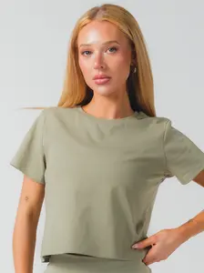 ACTA Baby Tee - Cropped Flattering Fit T-Shirt for Movement Lounging or Layering - Playful & Put-together Everyday Essential for All Seasons