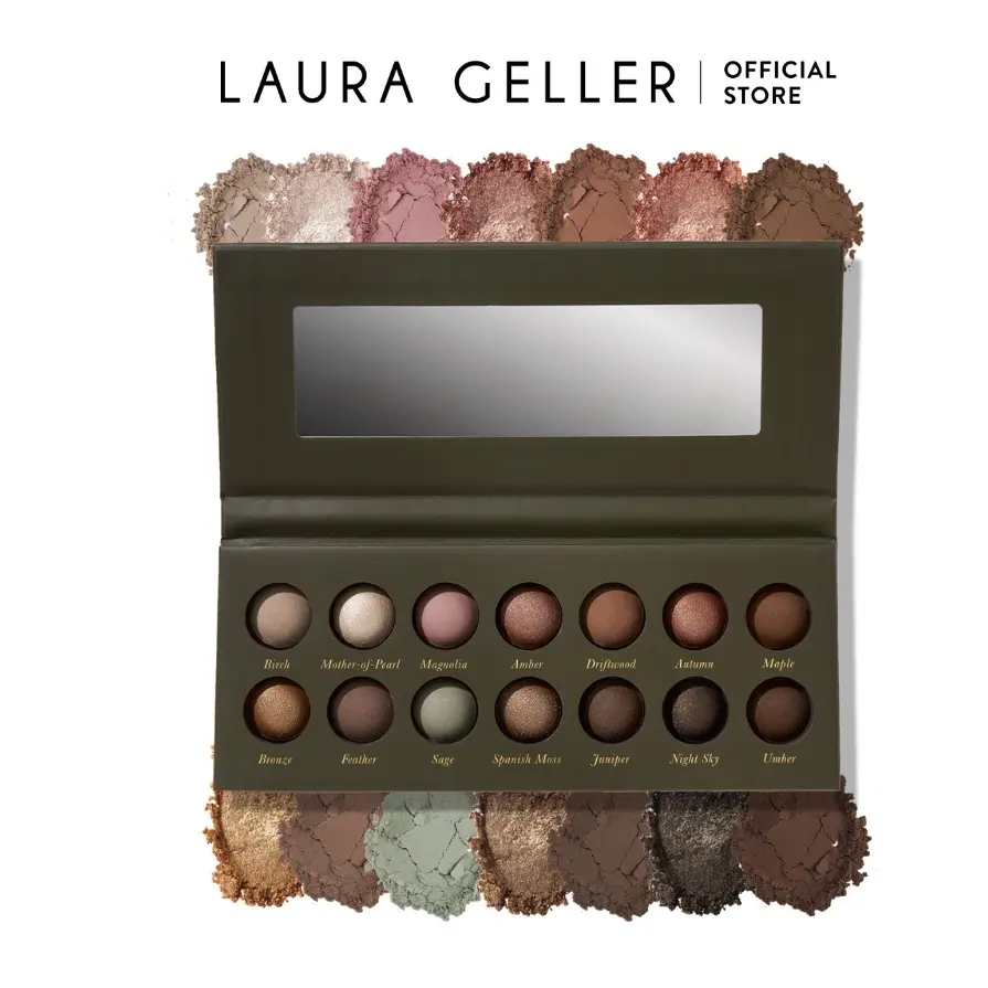 Laura Geller Delectables Baked Eyeshadow Palette Earthy Essentials 14 Matte & Shimmer Shades Cream-to-Powder Formula Long-Lasting Makeup Laura Geller Delectables Baked Eyeshadow Palette Earthy Essentials 14 Matte & Shimmer Shades Cream-to-Powder Formula Long-Lasting Makeup