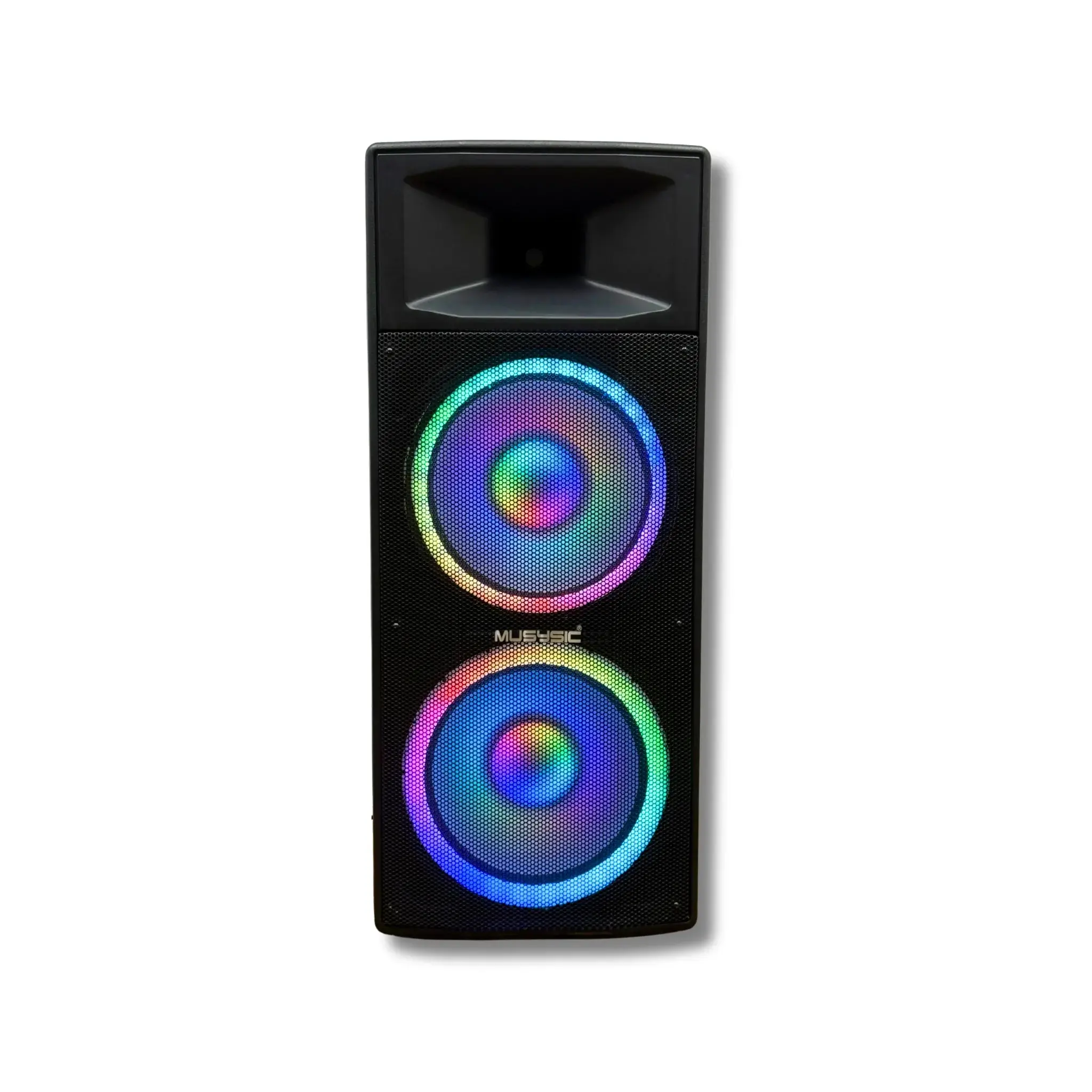MUSYSIC MU‑215P4K Dual 15" 4000W Bluetooth PA Speaker with TWS, 5‑Band EQ, USB/SD/FM & RGB Lights