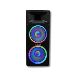 MUSYSIC MU‑215P4K Dual 15" 4000W Bluetooth PA Speaker with TWS, 5‑Band EQ, USB/SD/FM & RGB Lights