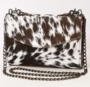 American Darling Hair-On Cowhide Envelop Bag Genuine Leather Western Crossbody Purse
