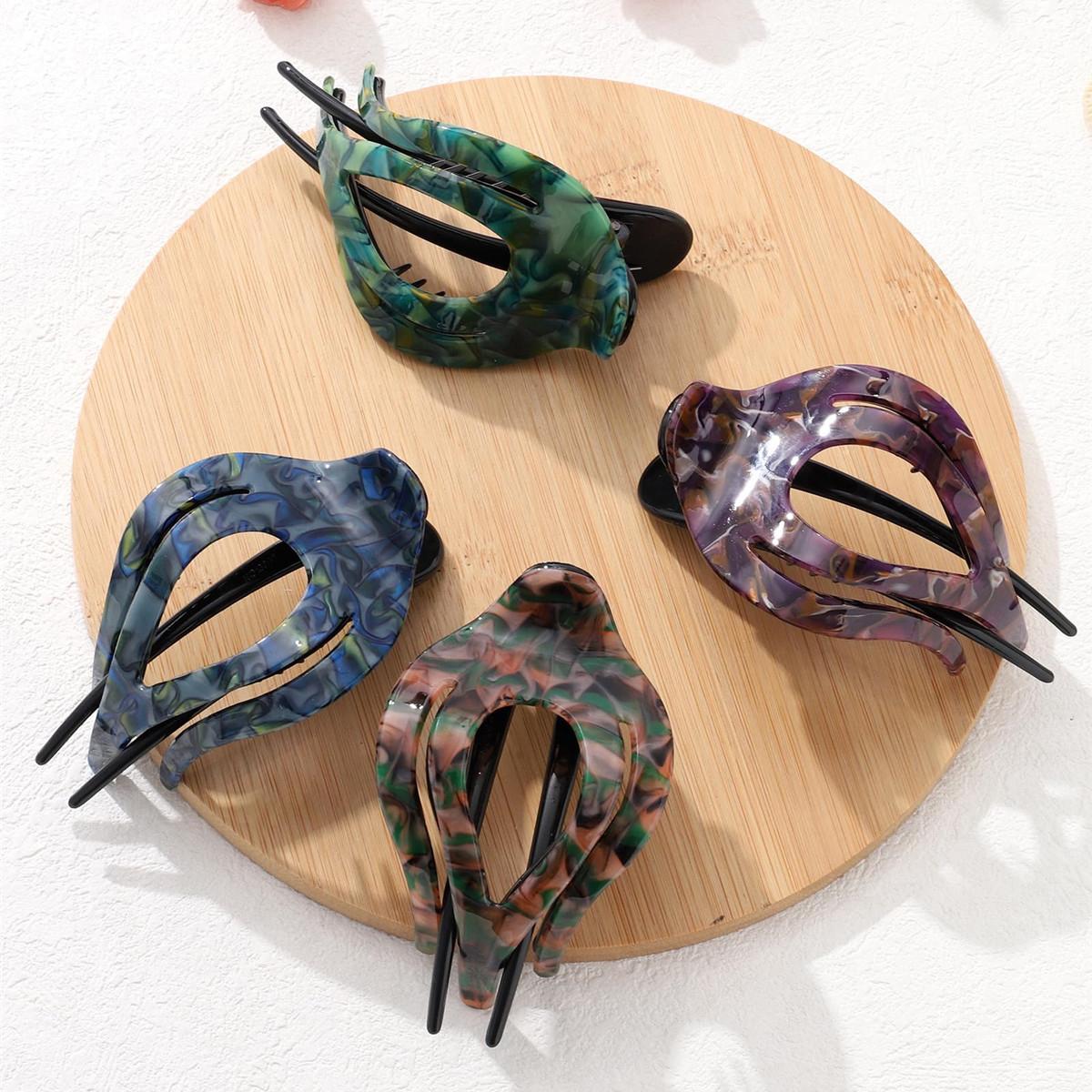 4Pcs French Concord Curved Hair Clips Fashion Elegant Hair Claws for Thin Thick Hair Strong Hold Clips for Women Girls