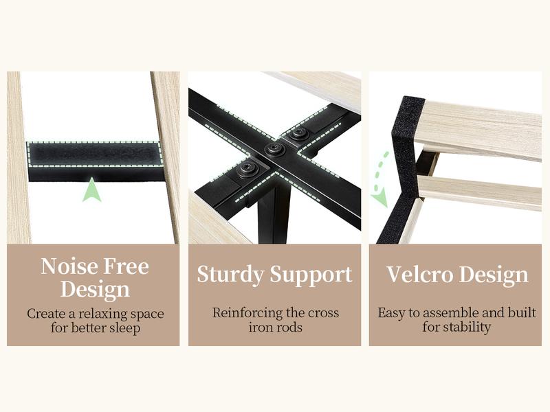 SIBEDS Queen LED Bed Frame with Storage Drawers Modern Platform Bed with 2-Tier Linen Upholstered Wingback Headboard Channel Tufted Rivet Detail No Box Spring Needed