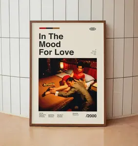 In the Mood for Love Vintage Movie Poster, Retro Film, Minimalist Midcentury Wall Art Print, Home Decor