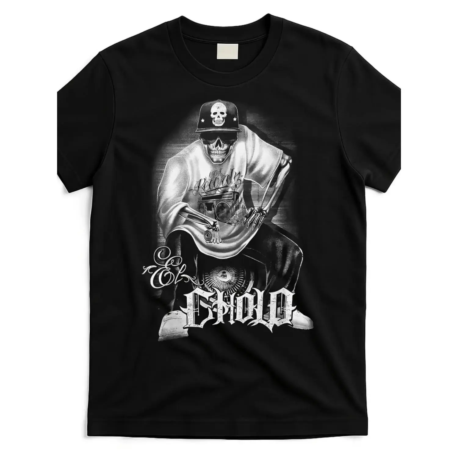 Golf Gift T-Shirt For Men and Women Chicano Mexican Skull Gangster Graphic T-Shirt - BlackHeavyweight  Streetwear Tee with Bold "" Print, Unisex Casual Shirt for Men & Women, Machine Washable, Streetstyle Clothing|     Comfortable