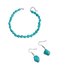 2 Pcs Vintage boho Turquoise Necklaces Set for Women