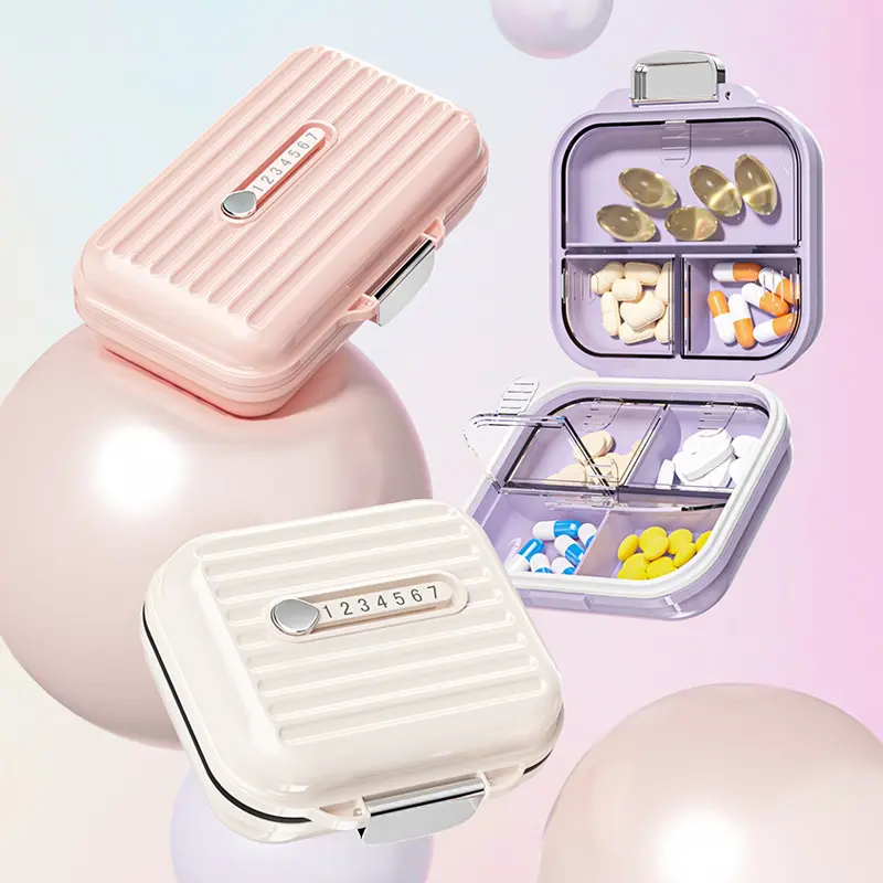 Cute Pill Organizer, Travel Pill Case, 7 Grid Pill Storage Box, Moisture Proof Medicine Container Holder for Daily Use