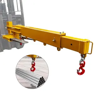 Garvee Forklift Crane Attachment, 6000LB Manual Telescopic Jib Boom with Adjustable Holes, Heavy Duty Steel Construction for Warehouse, Factory, Construction Lifting