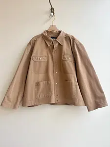 Fawn Shirtjacket w/ Mauve and Tan Diamond Quilt Patch and Patch Pockets (Reworked)