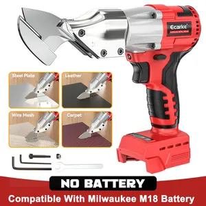 Ecarke Sheet Metal Cutter Compatible with Milwaukee 18V【NO BATTERY】Sheet Metal Nibbler - 221 Ft-Lbs Torque Metal Shears - Cuts 18GA Material for Steel, Leather & Carpet - with 360 Degree Pivoting Head