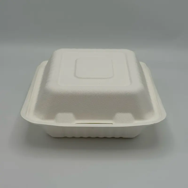 Biodegradable 8”x8” Food Container Made of Sugarcane Pulp 200pcs