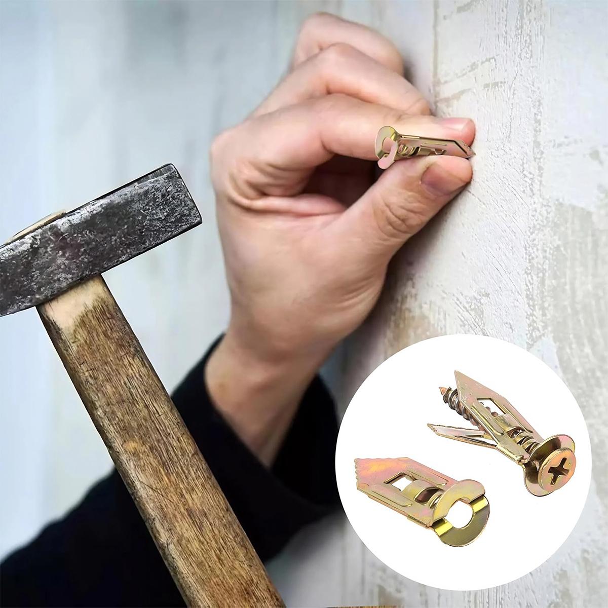 VAYWET 120PCS/200PCS 40pcs Self-Drilling Drywall Anchors Kit No Drill Needed Easy Hang for Home & Office Includes 100 Anchors 100 Screws Quick Install Adjustable Hooks & Bracket Heavy-Duty Zinc-Plated Steel Anchors Self-Tapping Screws Hollow-wall Anchors